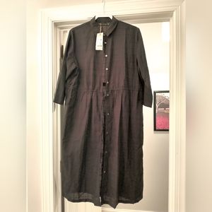 NWT Gudrun Sjoden L black cotton/linen dress